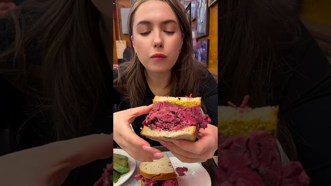 Вы бы заплатили 35 долларов за этот сэндвич? Лучший сэндвич с пастрами в Америке в Katz's Deli.