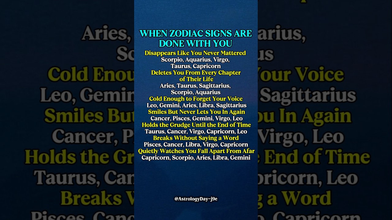 When Zodiac Signs Are Done with you | Zodiac Signs Explained 