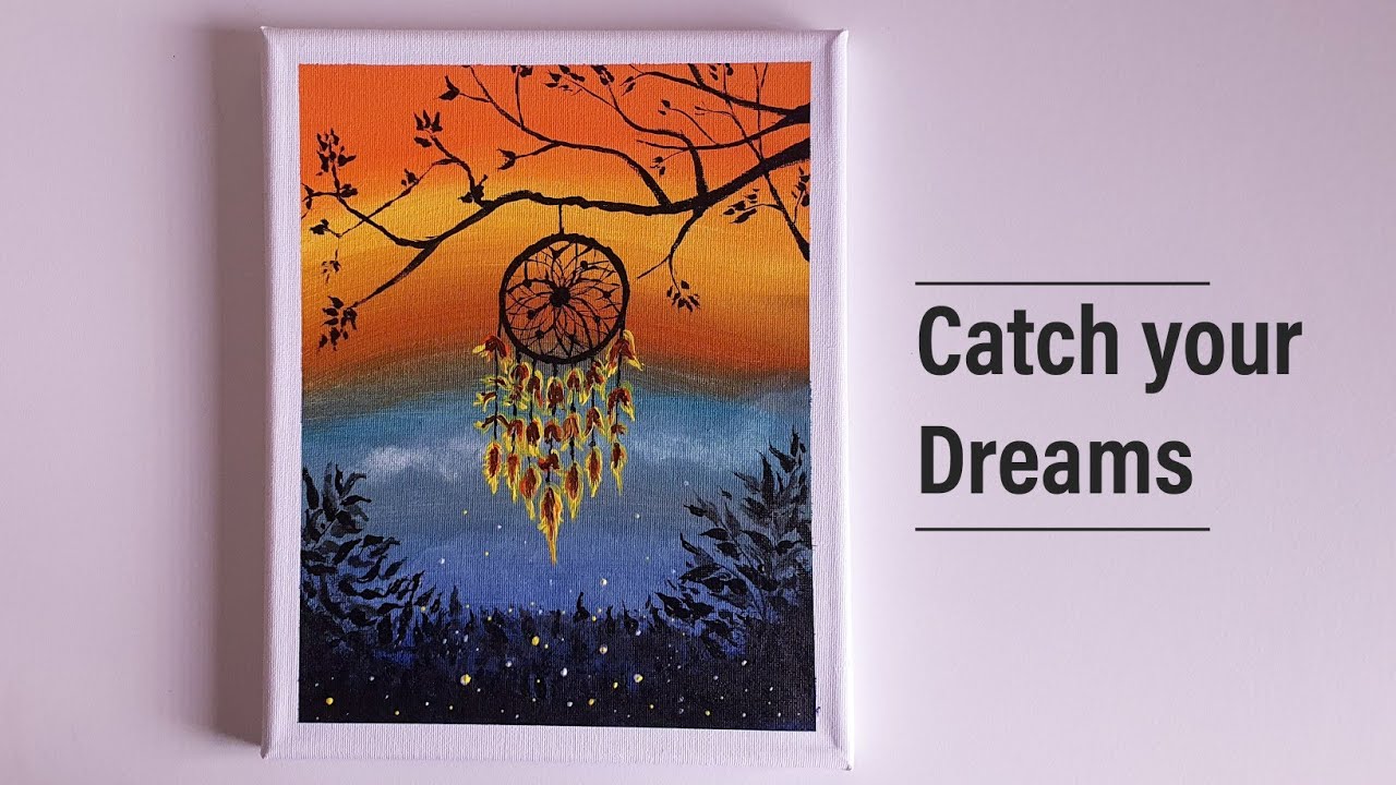 How to paint a Dream Catcher Acrylic Painting Beginners Guide YouTube