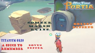 My Time At Portia - P80 -Mini-Drill + Titanium Ores + A Spice to Remember + Somber Marsh Ruins Room.