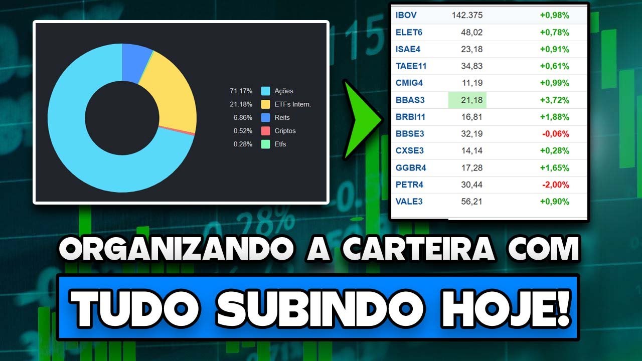 ALTA FORTE NA BOLSA E NOS ATIVOS! Aproveitando para organizar a carteira e focar na minha META