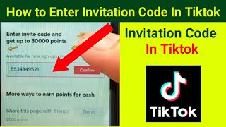How to Enter Invitation Code In Tiktok | Input Invitation Code in Tiktok Invite Code Revard Problem