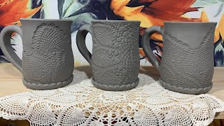 How to: Hand Building Ceramic Doily Mugs