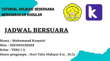 TUTORIAL membuat aplikasi jadwal pelajaran menggunakan Kodular untuk mengenal efek suara pada mobile