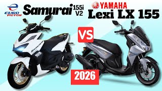 Euromotor Samurai 155i vs Yamaha Lexi LX 155 | Side by Side Comparison | Specs \u0026 Price | 2026