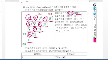 01 008 Uva 00264－Count on Cantor：1 題意說明