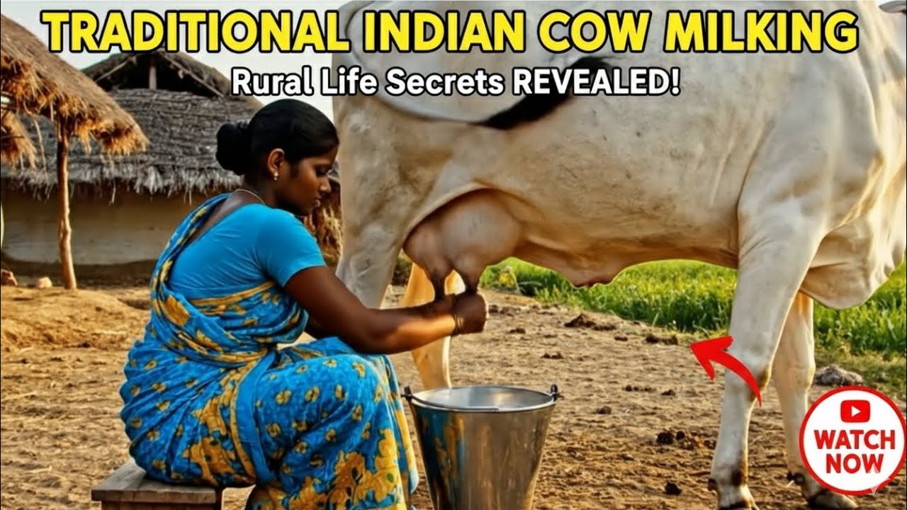 Indian Village Girl Milking Cow 🐄 | Real Village Life | Desi Rural Morning