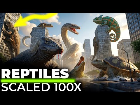 Giant Reptiles Scaled 100X | Komodo Dragon vs Snake Monster | Size Comparison 3D