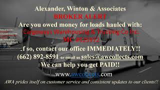 Broker Alert- Cargoways Warehousing & Trucking Co Inc- Mc