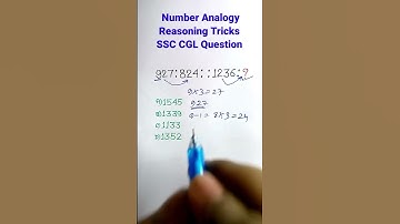 Analogy | Number Analogy | Reasoning Classes for SSC CGL GD Exam| Missing Number| #shorts