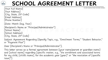 [LETTER TEMPLATE] How To Write A School Agreement Letter Steps Guide | Writing Practices