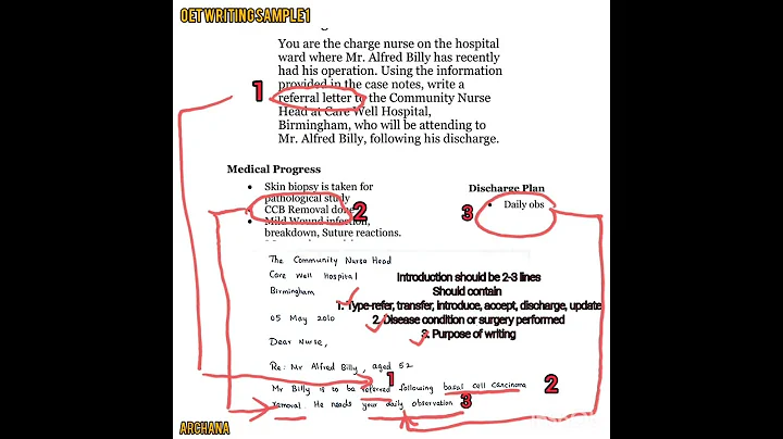OET Writing subtest - Sample 1:Mr Alfred Billy