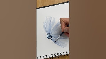 How to paint watercolor daisy in layered technique 💙 #watercolortechnique #art #easypainting