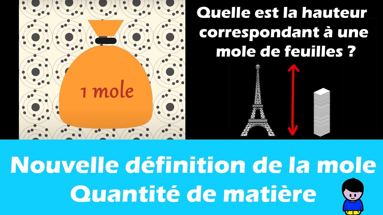 Nouvelle définition de la mole (Quantité de matière). Hauteur d'une