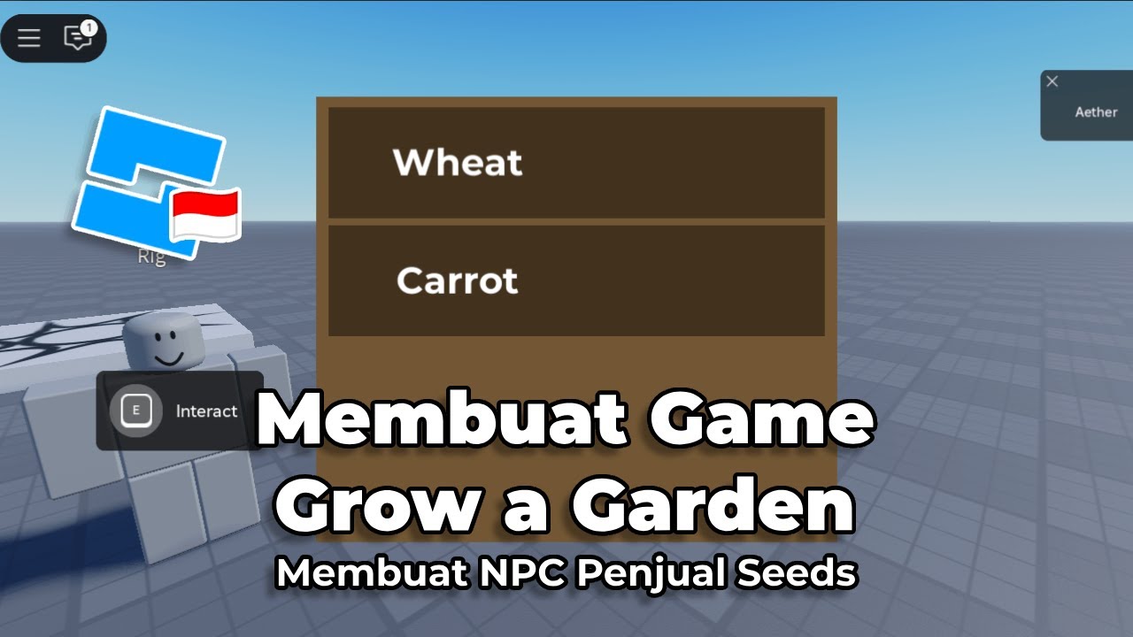 Membuat game grow a garden membuat npc penjual seeds tutorial roblox