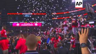 Ohio State wins the first-ever College Football Playoff national championship. The Buckeyes beat Ore