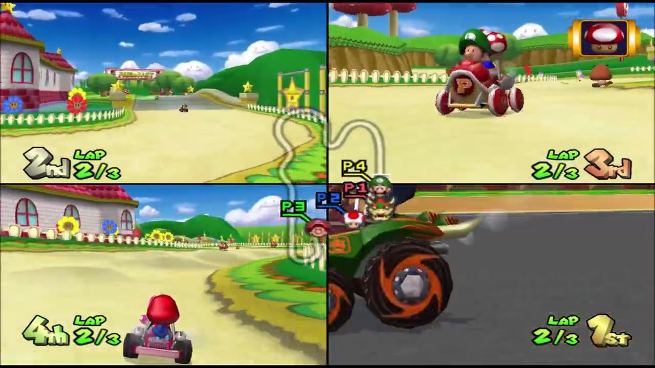 Mario Kart Double Dash!!: 4 Player CPU Versus...but good and bad combos are split