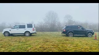 DISCOVERY 4 VS RANGE ROVER SPORT TUG OF WAR FAIL DISASTER LOL!!