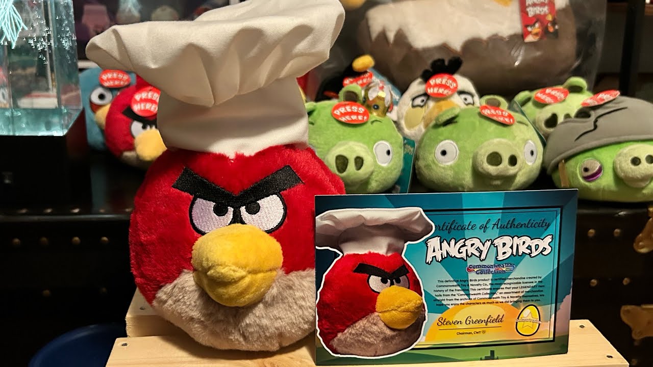 SAMPLE Angry birds plush chef red extremely rare