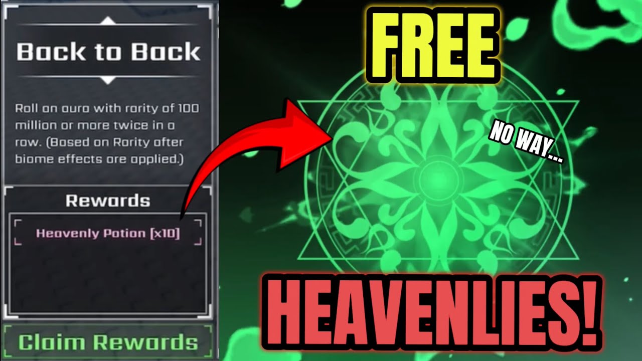 Using OP Back to Back Achievement to CLAIM FREE HEAVENLY POTIONS!