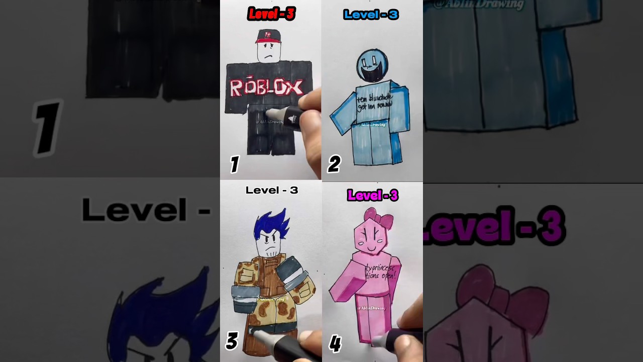 Roblox characters drawing compilation 