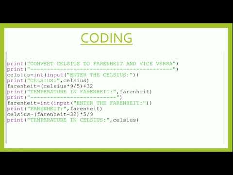 Python lab program Fahrenheit to Celsius and vice versa