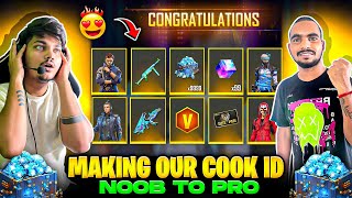 Free Fire Making Our Cook Id Noob To Pro😍 Buying V Badge And 20,000Diamonds -Garena Free Fire