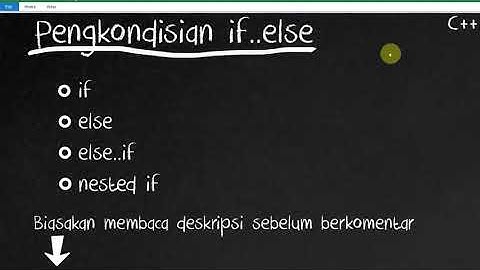 Tutorial C++ 20 Percabangan if else