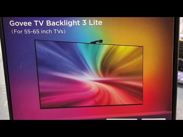 Govee TV Backlight 3 Lite with Fish-eye Correction Function Sync to 55-65  Inch TVs, 3.6m RGBICW Wi-Fi TV LED Backlight with Camera, 4 colours in 1  Lamp Bead, Voice and APP Control