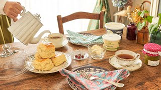 Welcome to our home cafe w/🐱 How to make scones in 30 minutes & peony buds bloom