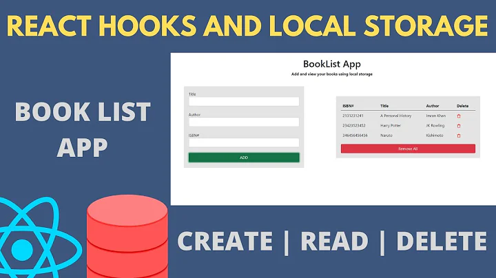 React Hooks & Local Storage  BookList App