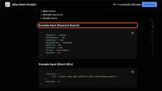 Full eBay Items Scraper — Apify Actor Walkthrough Update