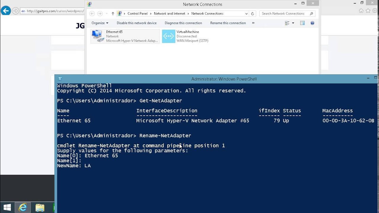 Windows PowerShell Renombrar adaptadores de red YouTube