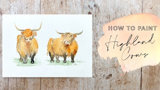 How to Paint Watercolour Highland Cows