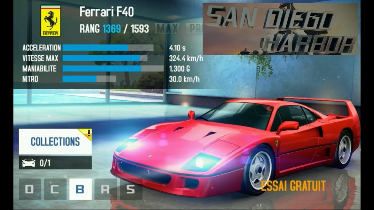 Asphalt 8 Ferrari F40 Divison Cup San Diego Harbor - Youtube