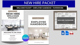 New Hire Welcome Kit & Employee Handbook Canva, Complete Onboarding Paperwork | HR Template Packet Net Worth