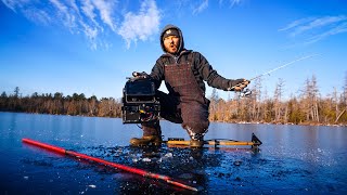 FIRST ICE Fishing With GARMIN LIVESCOPE! (SUPER THIN)