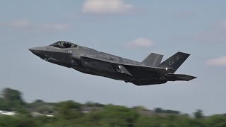 Lockheed Martin F-35A Lightning Ii Usaf Departure And Arrival At Raf Fairford Riat 2018 Airshow