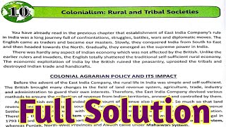 |Colonialism:Rural and Tribal Socities DAV Class 8 Full Solution|DAV Class 8 S.St|Study With Deep|