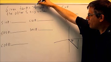 Find 5 Trig Values of a Right Triangle Given a Single Trig Value: Ex 1