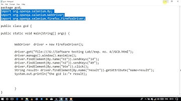 Experiment no. 4 Install Selenium server and demonstrate  it using a script in Java/PHP.(for GCD)