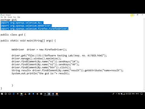 Experiment no. 4 Install Selenium server and demonstrate  it using a script in Java/PHP.(for GCD)