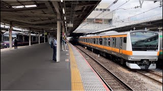 【まるで中央線!?大宮駅で485系華とE233系0番台が並ぶ!】回送中の国鉄485系「華」 TG02編成が7番線に入線し、その横でOM出場回送中のE233系0番台トタT21編成が発着するシーン!!