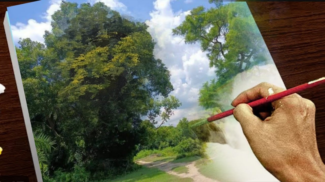 How To Paint Tree Deatails With Acrylic paints  