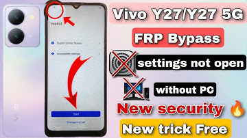 Vivo Y27 /Y27 5G FRP Bypass Android 14 | Settings Not Open | Vivo Y27 Google Account bypass 2025