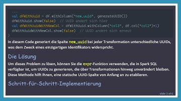 Wie Sie Ihre Spark DataFrame UUID Über Transformationen hinweg Konstant Halten