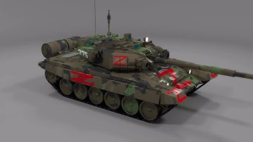 Camouflaged Wagner PMC T90A Tank 3D Model Turntable Animation