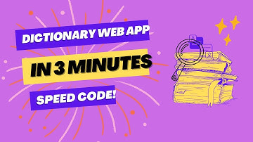 Speed Code a Dictionary Web App in 3 Minutes!