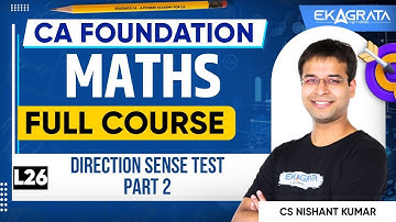 Direction Sense Tests CA Foundation | CA Foundation Maths | L2 | By CA Nishant Kumar