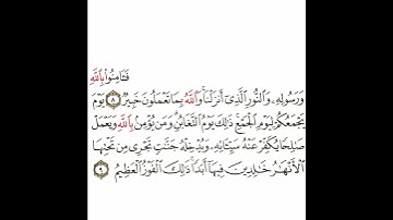 سورة التغابن 3 القسم الثالث تكرار كيفي من .. فآمنوا بالله ورسوله والنور .. إلى .. ذلك الفوز العظيم